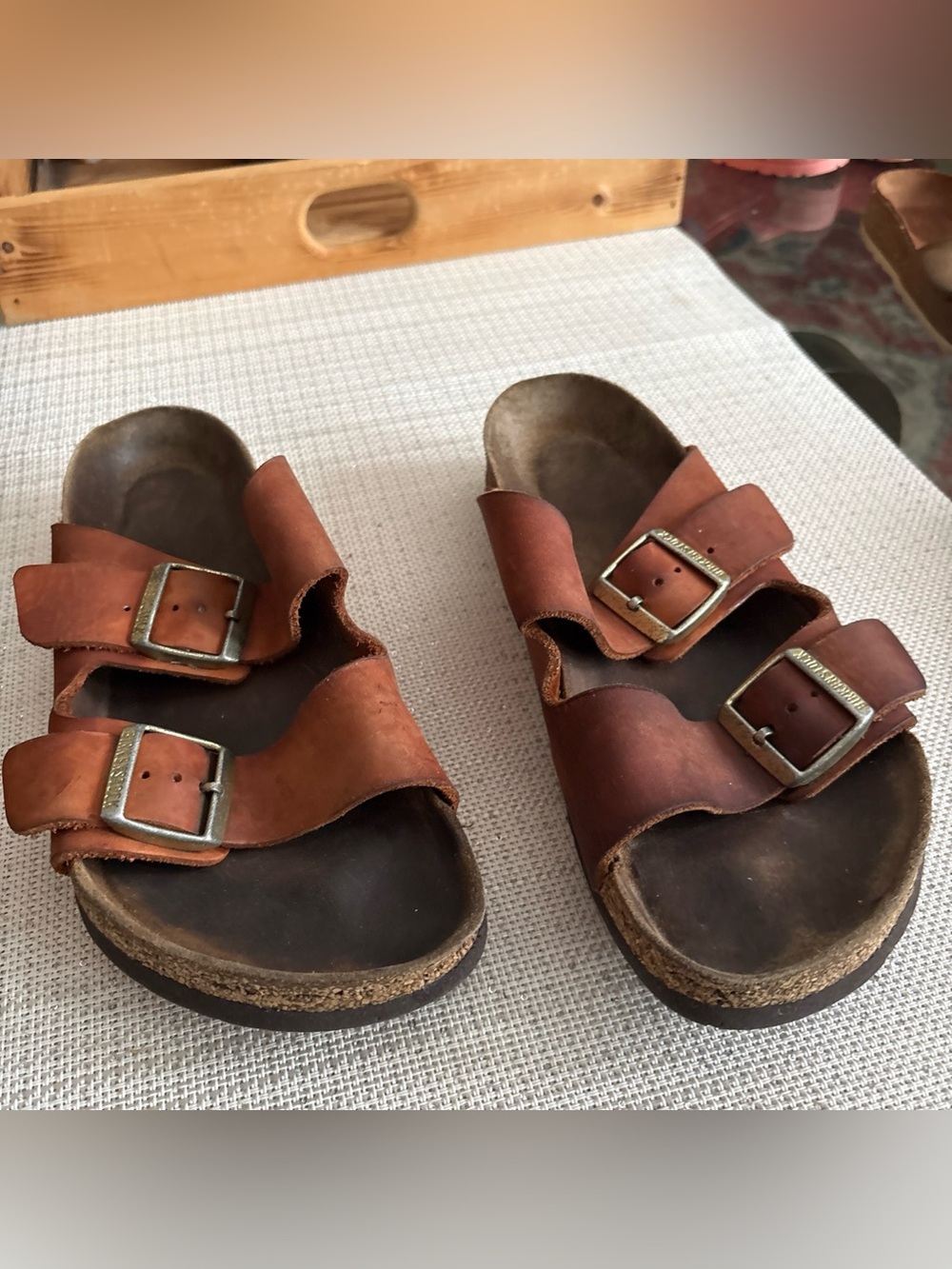 Birkenstock   UNISEX  Brown Leather Double-Buckle Sandals men’s size 9-9.5 US 41